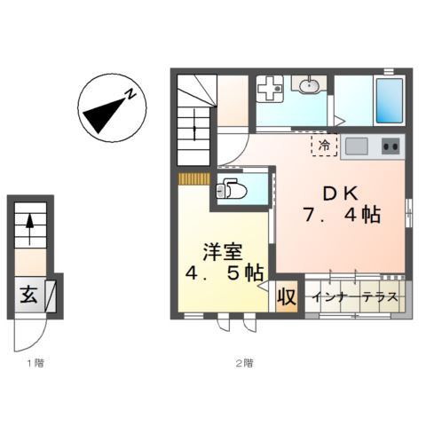 （仮称）善行新築アパート202号室 間取