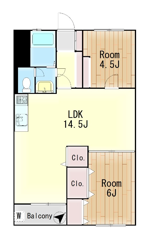 篠原コーポラスA棟6階 間取