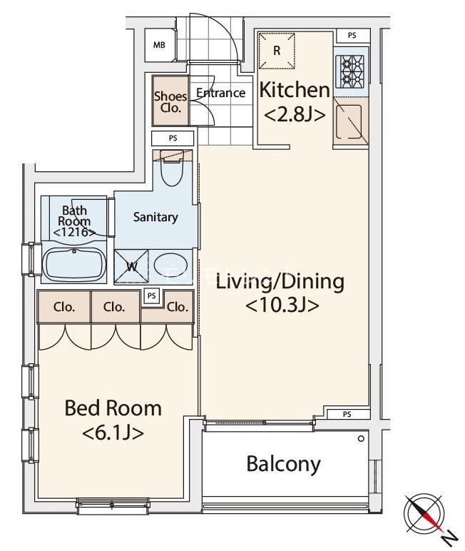 カスタリア初台Ⅱ5階 間取