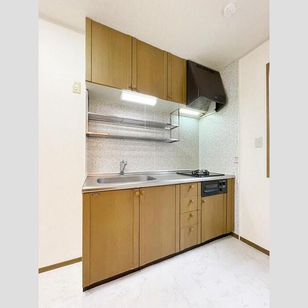 ラ・プレジオ103号室 システムキッチン(2口ガスコンロ)