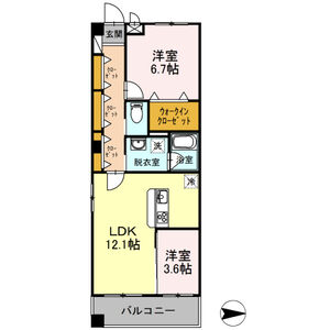 ペガサス西国分寺206号室 間取