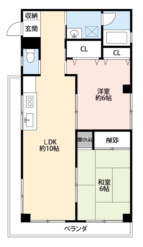 プラザ矢部2階 間取