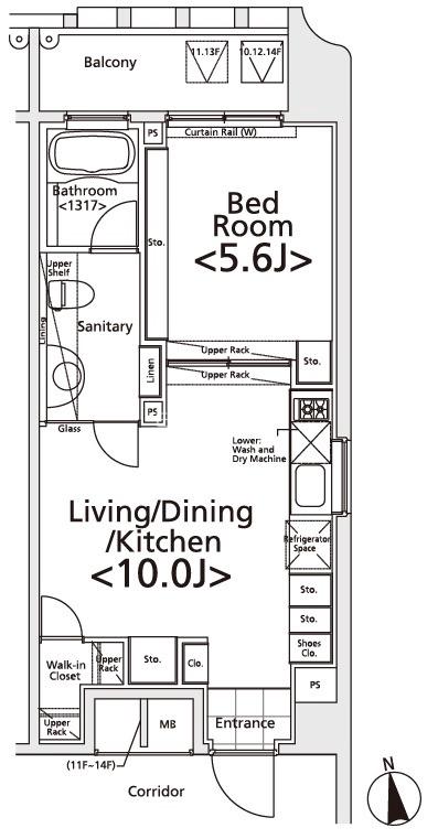 プライマル新宿若松町14階 間取