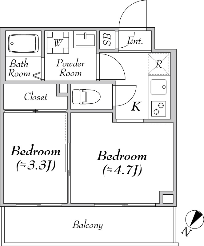 ルネサンスコート高田馬場Calme2階 間取