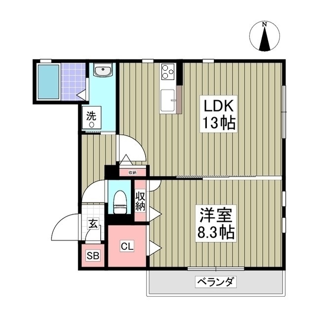シャーメゾン渚201号室 間取