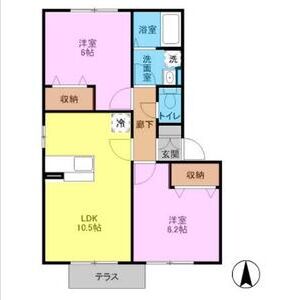 フレアウエスト103号室 間取