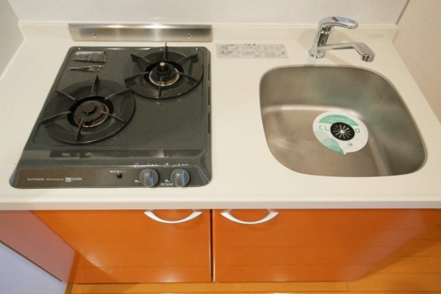 スカイコート・ヴィーダ五反田ウエスト2階 システムキッチン（2口ガスコンロ）