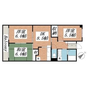 山口ビル0605号室 間取