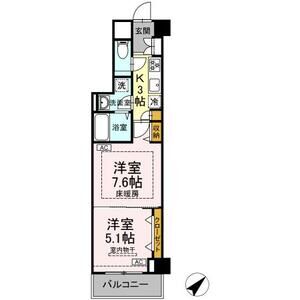 Hill Flat Osaki116号室 間取