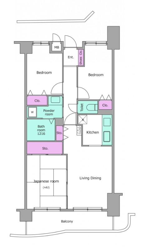 ビエラコート武蔵浦和5階 間取