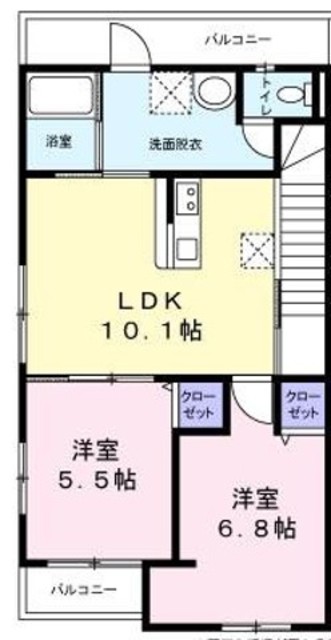 明楽庵0201号室 間取