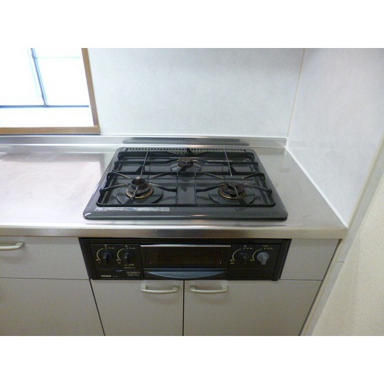 ラ・ポーム0502号室 ガスコンロ3口