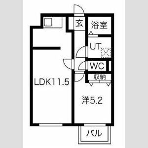 カムフォート登戸Ⅲ102号室 間取