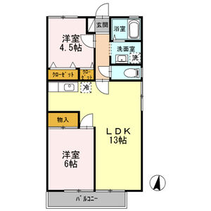 グレースハイム202号室 間取
