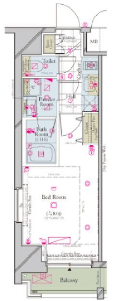 コンシェリア三田 ＜ＴＯＫＹＯ ＰＲＥＭＩＵＭ＞5階 角部屋・二面採光・フローリング洋室ゆとりの8帖