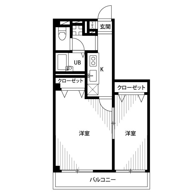 アンプルール フェール コート101号室 間取