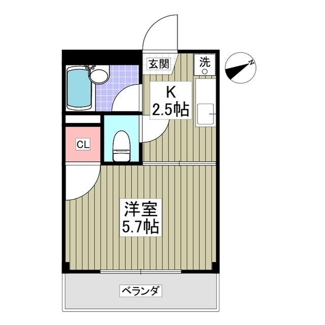 リエス伊勢原203号室 間取