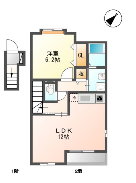 レ・セーナ202号室 間取