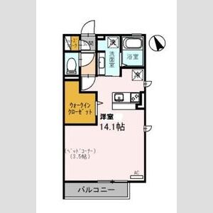 グランコート204号室 間取