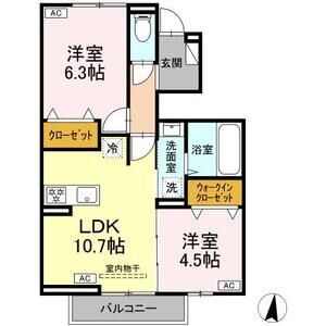 (仮称)D-ROOM石神井台4丁目PJ　B棟102号室 間取