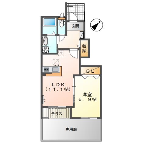 セレーノコトー103号室 間取