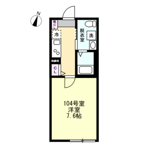 グラシア長津田104号室 間取
