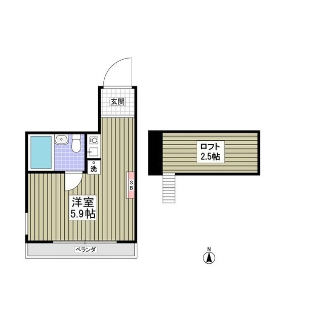 カレッジ志木101号室 間取