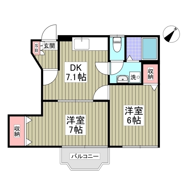サニービレッジ1番館104号室 間取