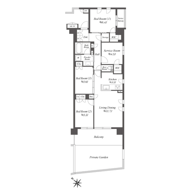 ザ・ケンジントン・レジデンス横濱片倉0111号室 間取