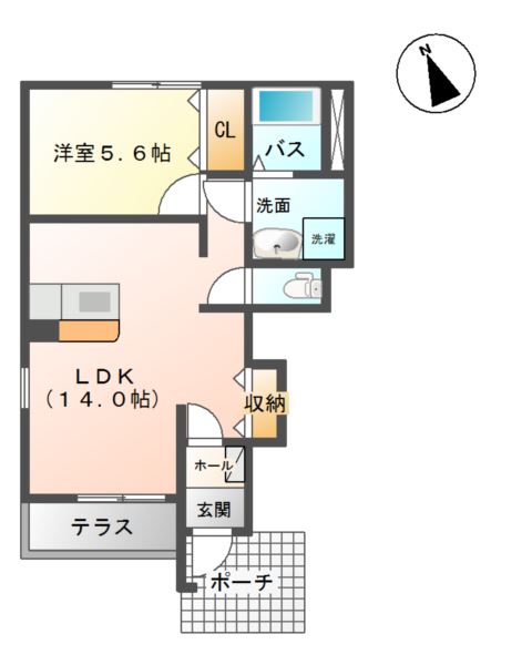 てらす　はに101号室 間取