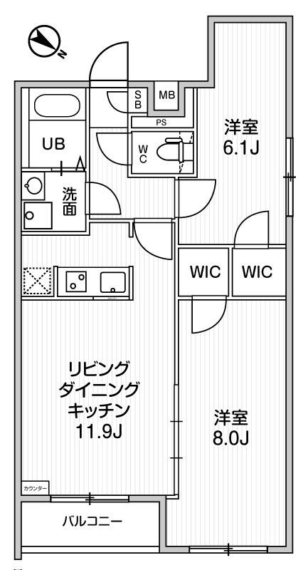 ジェノヴィア板橋本町Ⅲスカイガーデン3階 間取り図