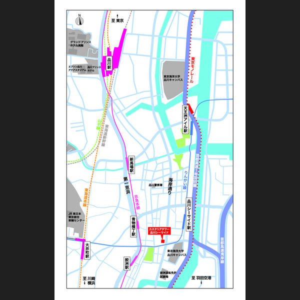 カスタリアタワー品川シーサイド1501号室 広域MAP