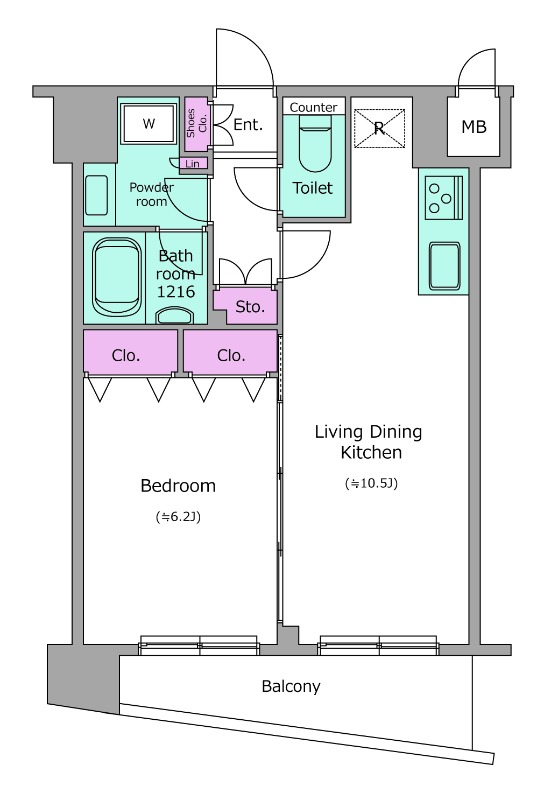 アーバネックス戸越銀座6階 間取
