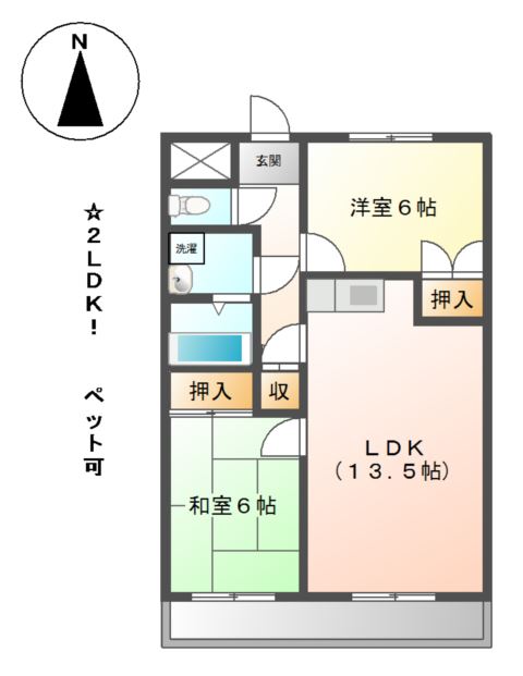 サンセヴィラージュ103号室 間取