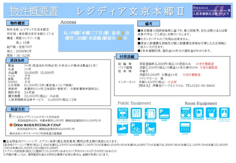 レジディア文京本郷Ⅱ6階 部屋その他