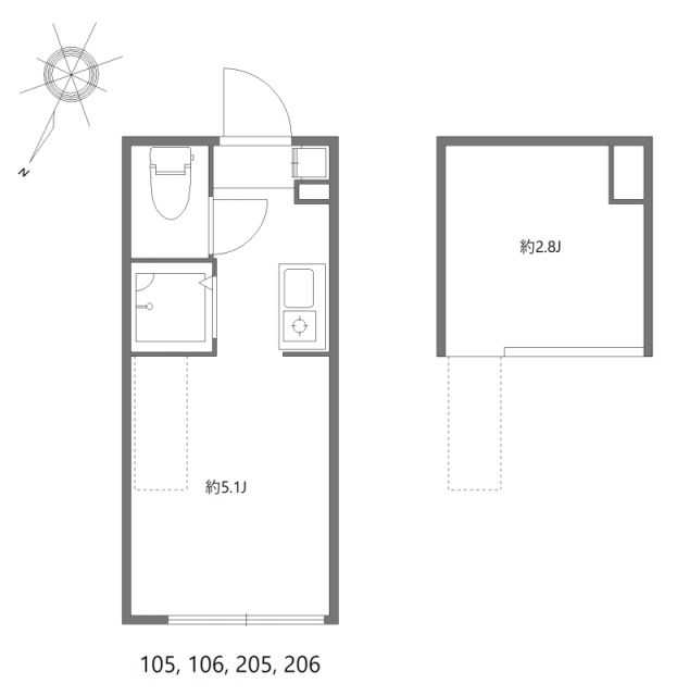 コラゾン0105号室 間取