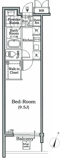 レジディア文京本駒込6階 間取り