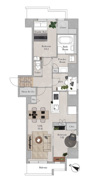 レジディア板橋本町プレイス14階 間取