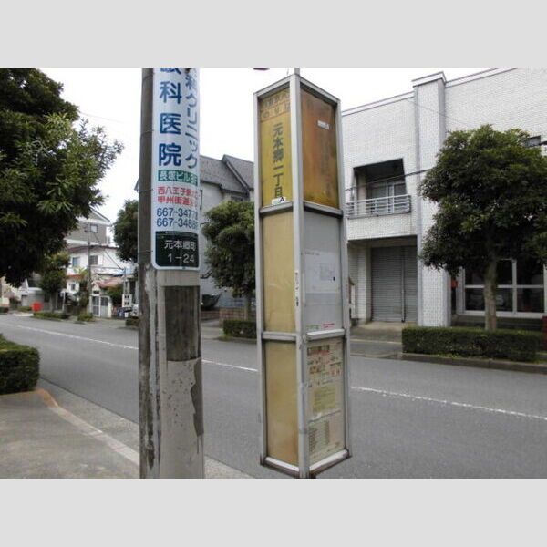 コージーコート・F301号室 通りの向こう側のバス停です。