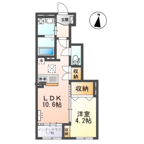 Ｅｓｐｅｒａｎｚａ（エスペランサ）107号室 間取