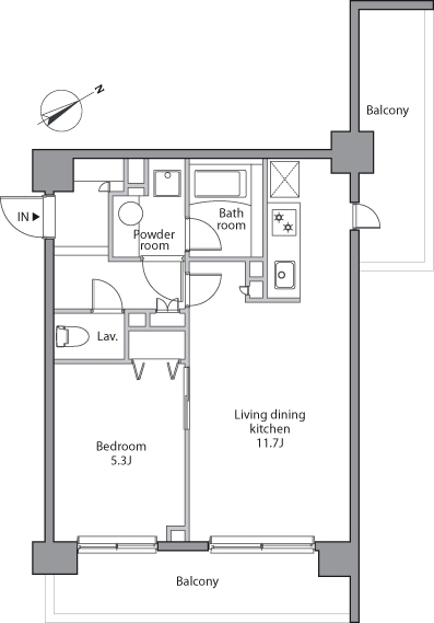 レジディア赤坂2階 間取り