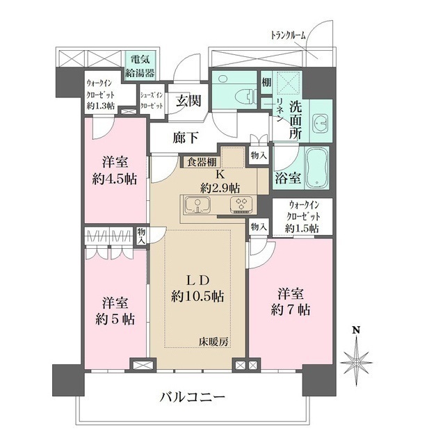 ザ・パークハウス晴海タワーズ　ティアロレジデンス3609号室 間取