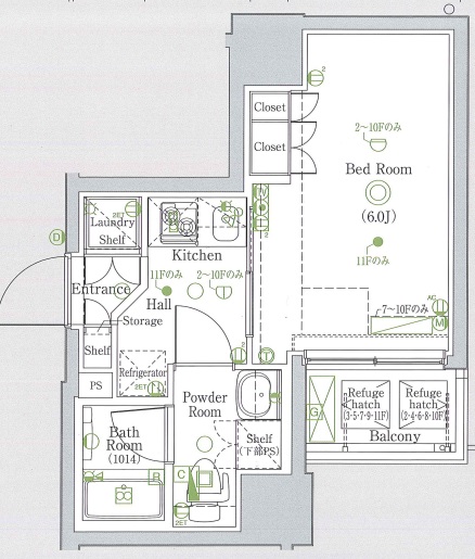 グラントゥルース巣鴨704号室 間取
