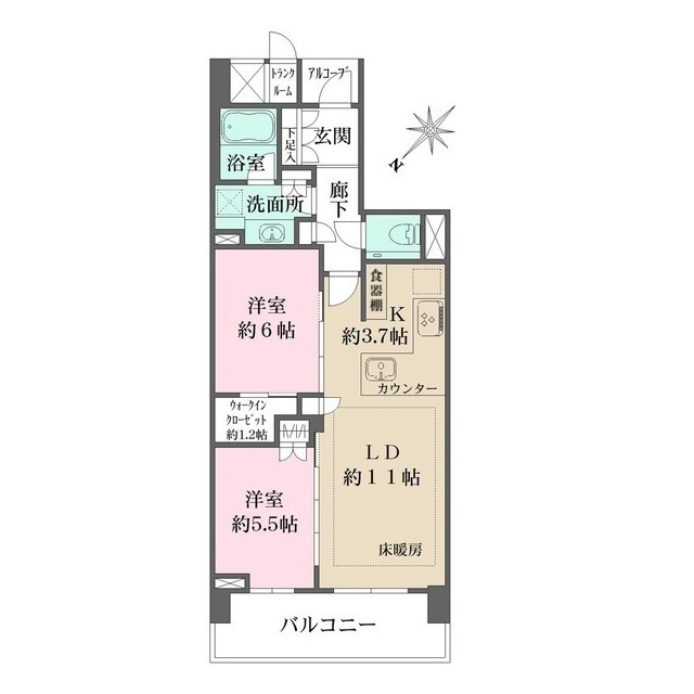ザ・パークハウス二子玉川ガーデン325号室 間取