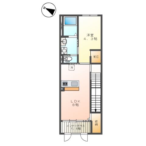 シャンピアス201号室 間取