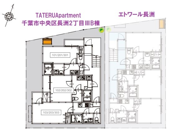ＴＡＴＥＲＵＡｐａｒｔｍｅｎｔ千葉市中央区長洲２丁目ⅢＢ棟3階 部屋その他