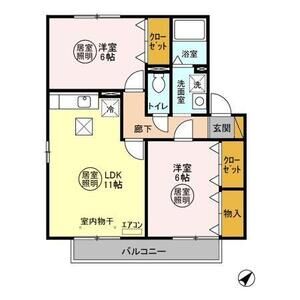 サンヴィラージュ　D102号室 間取