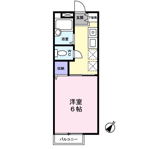 ハイツブルースカイ0102号室 間取り図