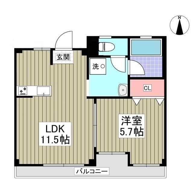 リバービレッヂM301号室 間取