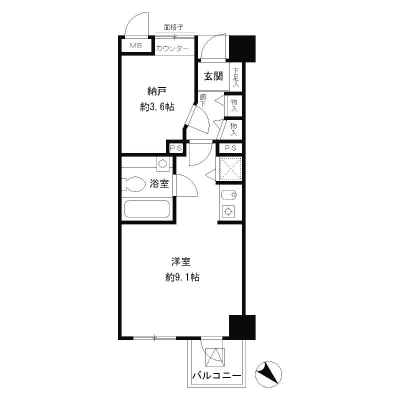 レジディア六本木檜町公園1階 間取